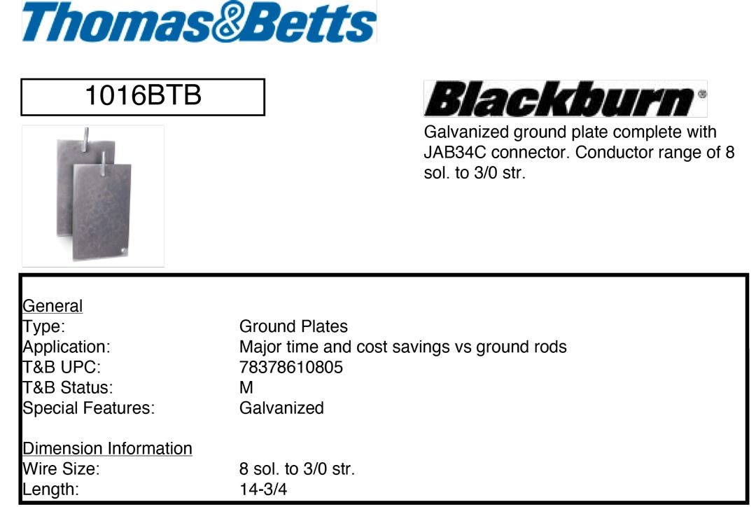 Ground plate complete galvanized with jab34c connector