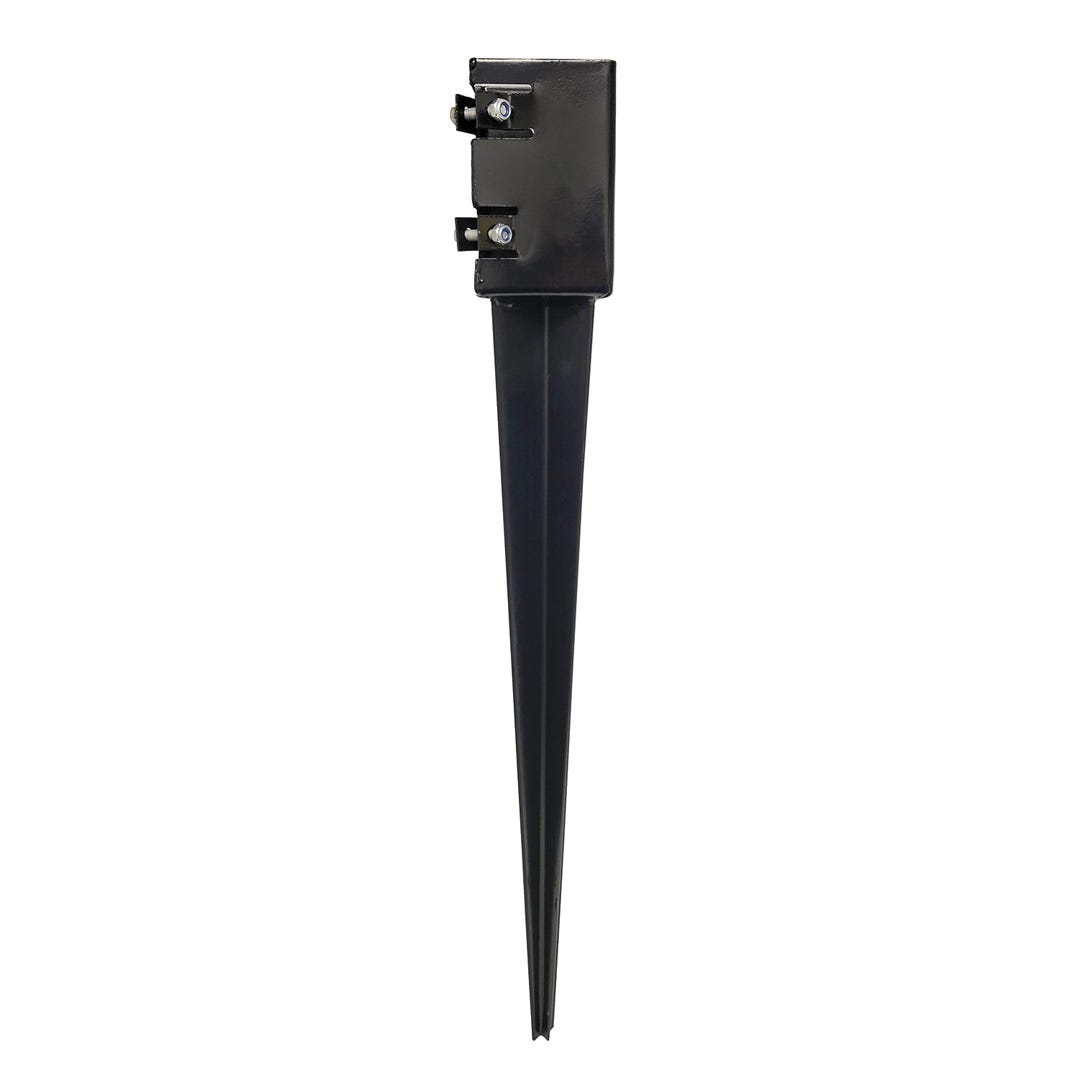 Ground Spike for Wood Fence Steel, 4 in. x 4 in. x 32 in., Black