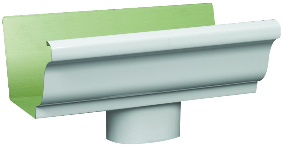 Gutter end with drop aluminum