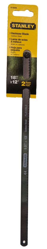 Hacksaw blade, carbon steel, 12 in. X 18 teeth