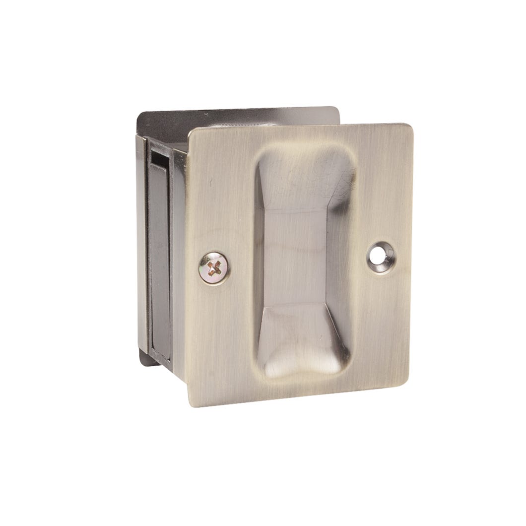 Hallway handle square with latch for pocket door