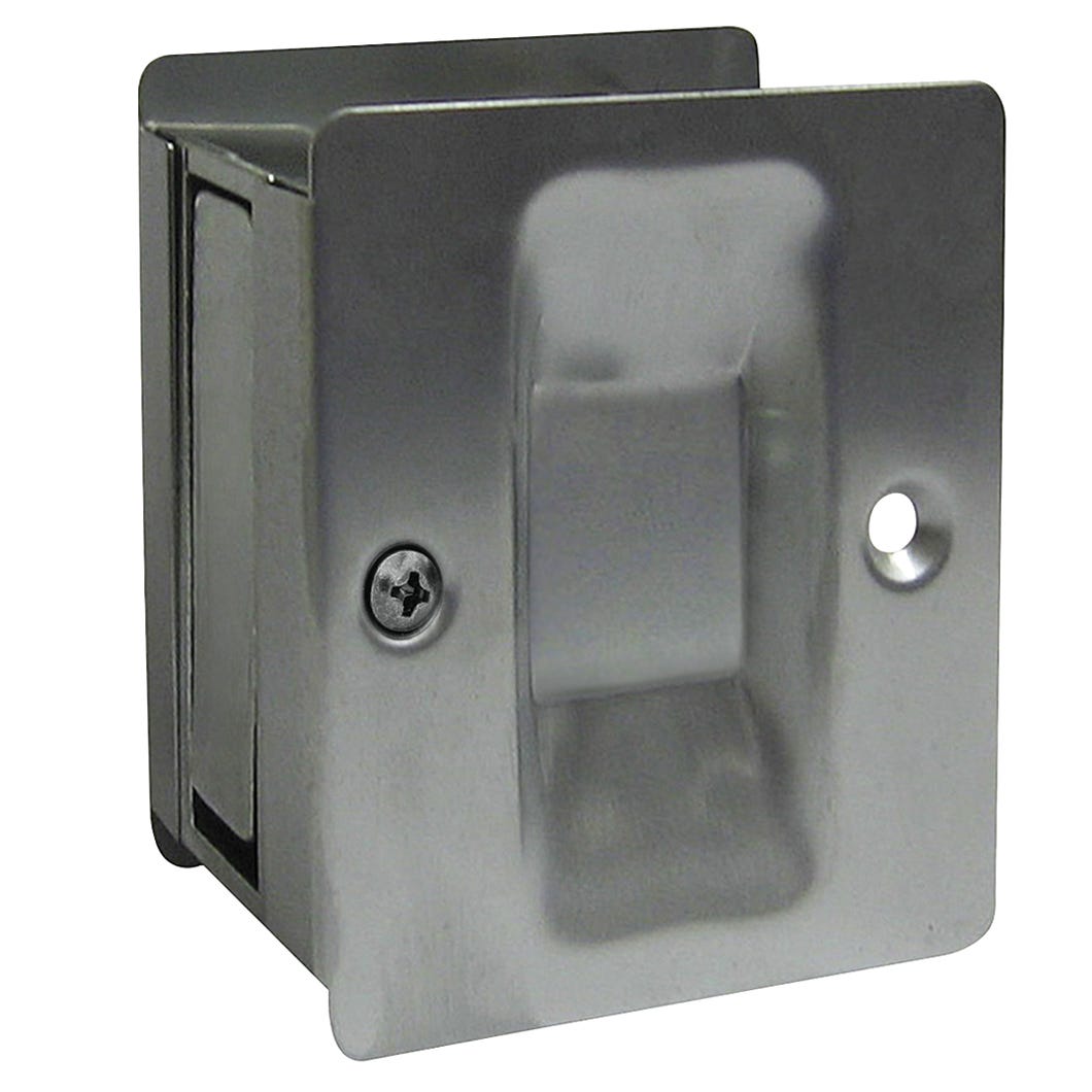 Hallway handle square with latch for pocket door