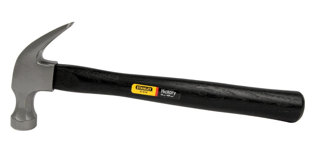Hammer Curved Claw Wood Handle Nailing 13 1/4-in., 16 Oz