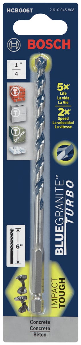 Hammer Drill Bit, 1/4-in. x 6-in.