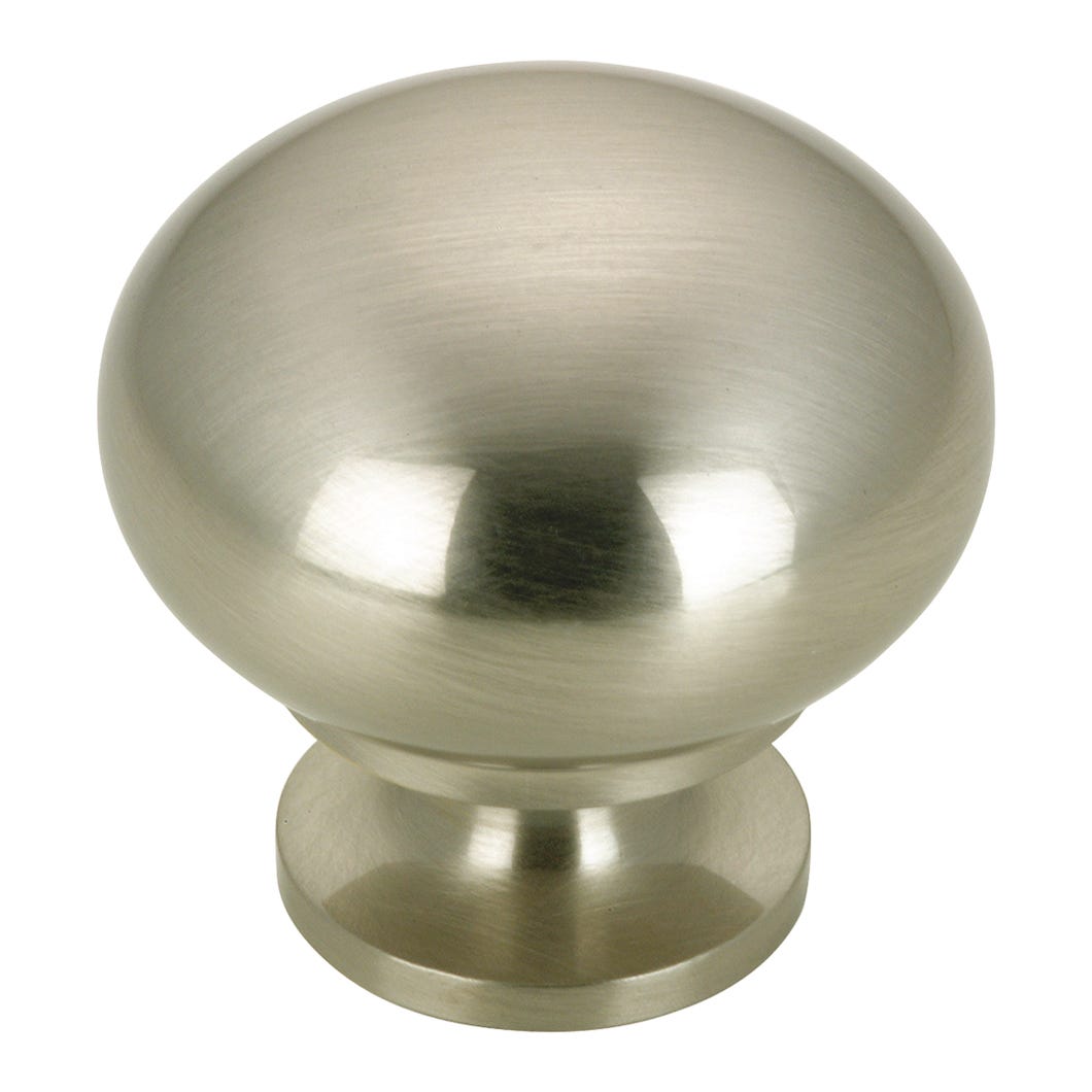 Brass Handle-Knob, Brushed Chrome, 1 1/4-in.