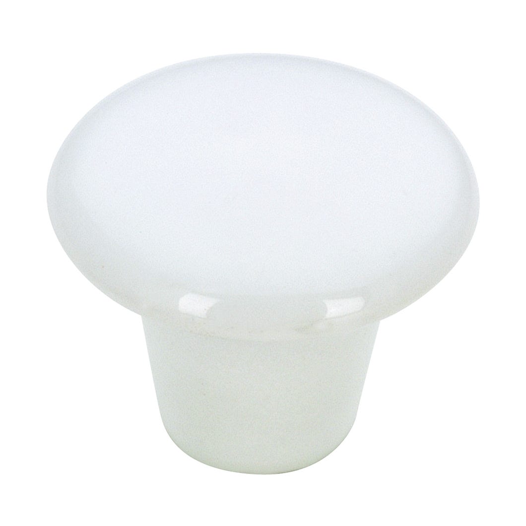 Ceramic Handle-Knob, White, 1 1/4-in.
