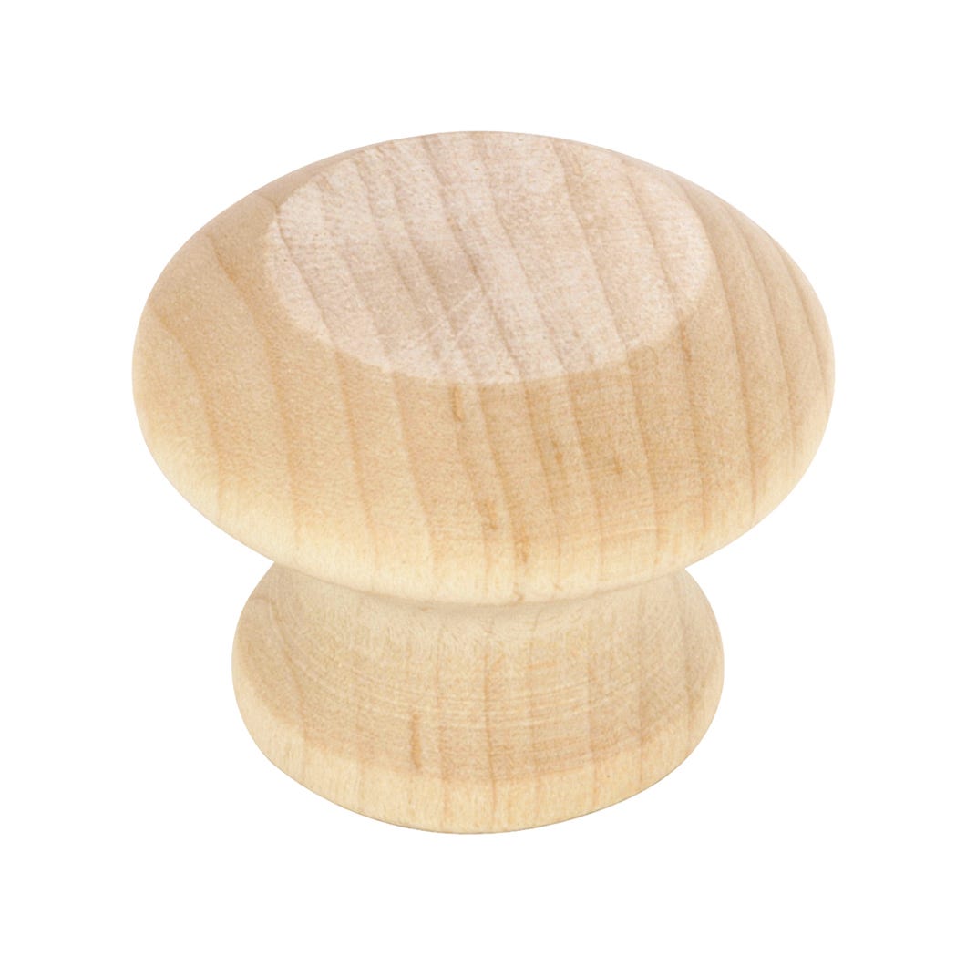 Maple Wood Handle-Knob, Maple, 1 3/8-in.