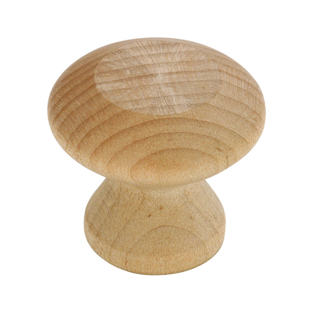 Maple Wood Handle-Knob, Maple, 1 1/8-in.