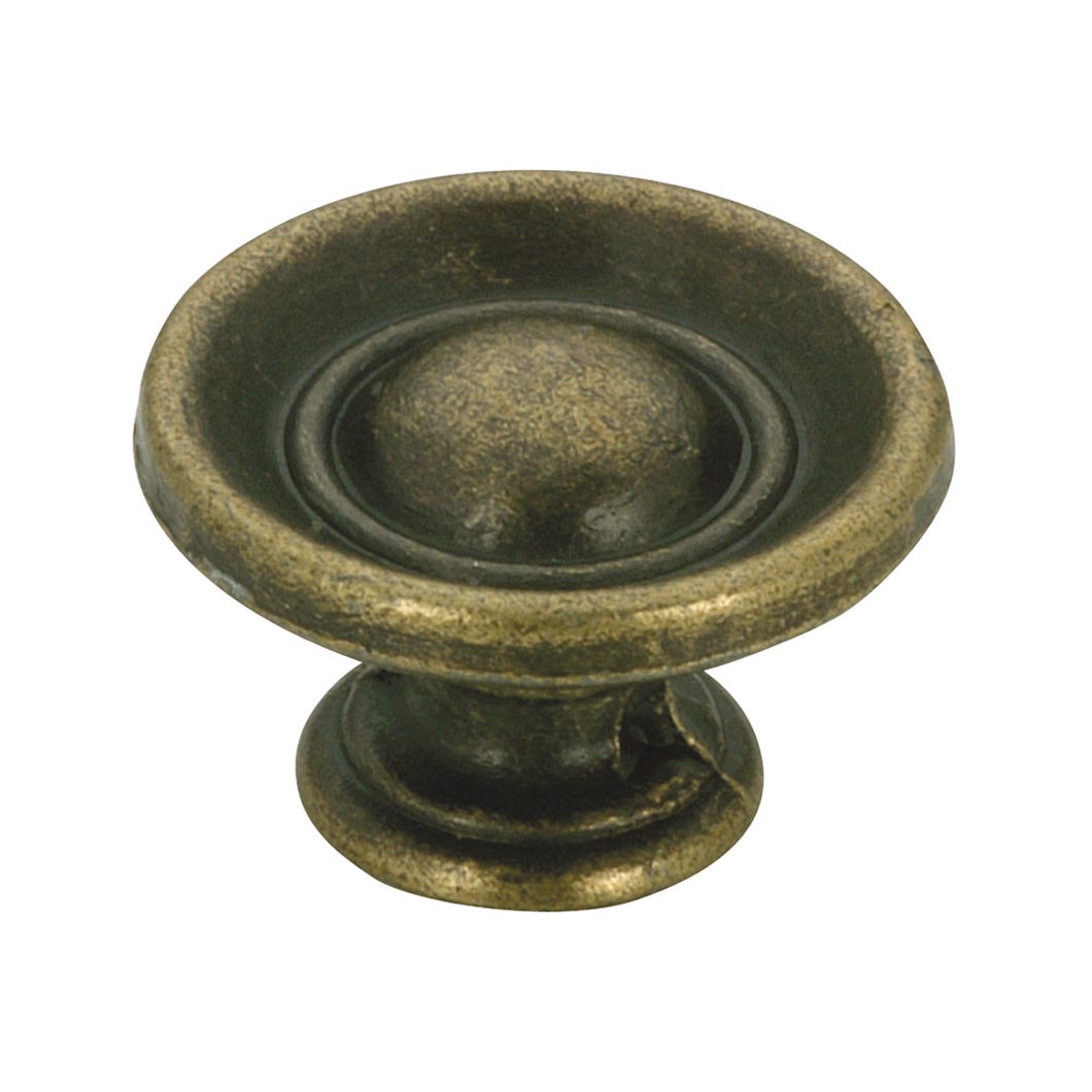Metal Handle-Knob, English Antique, 1 1/16-in.