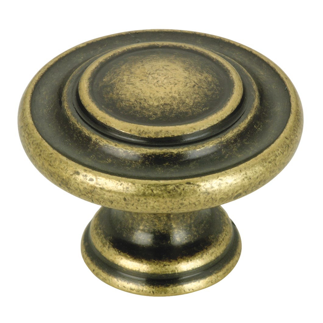 Metal Handle-Knob, Burnished Brass, 34 mm