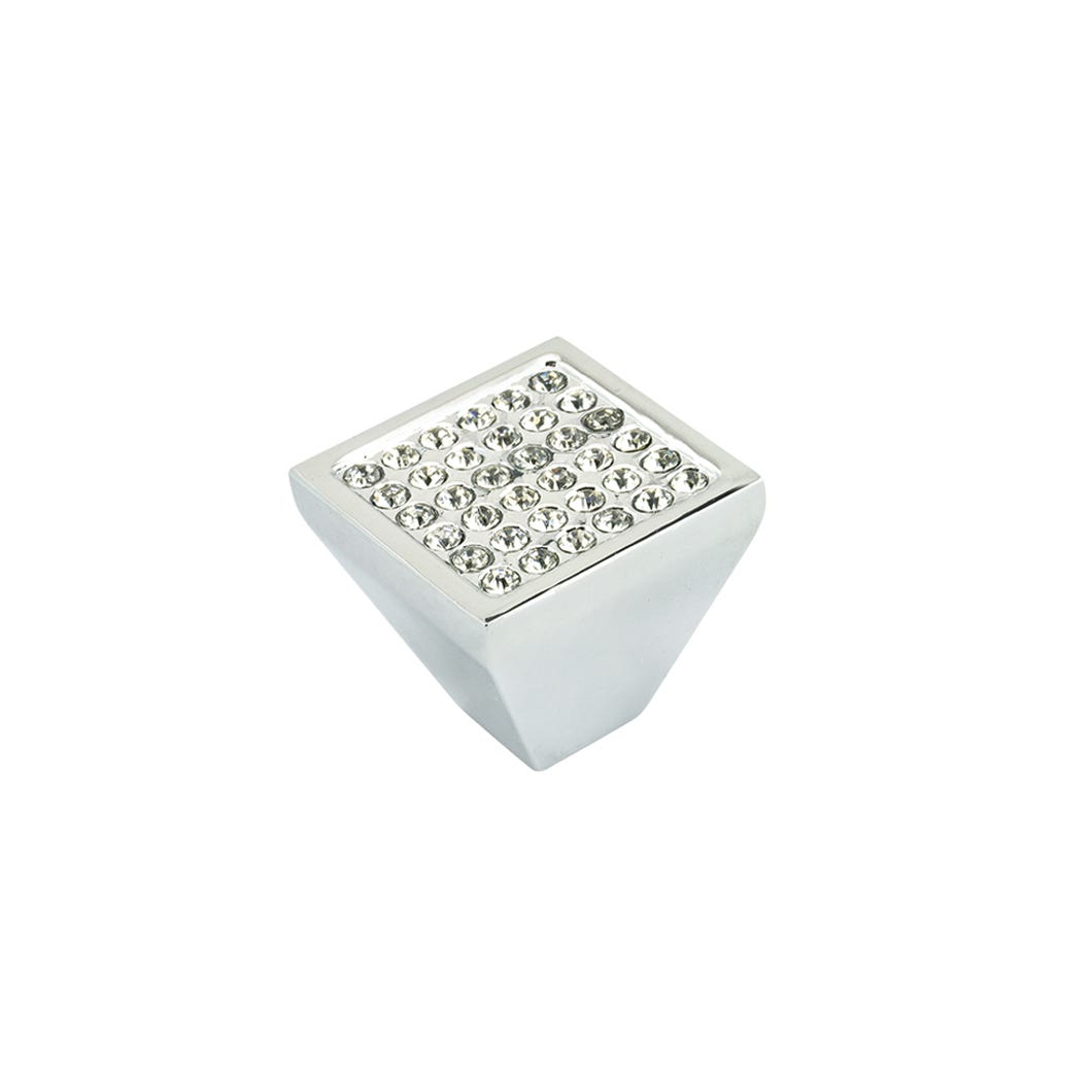 Metal Handle-Knob, Chrome/Crystal, 34 mm (8/32)