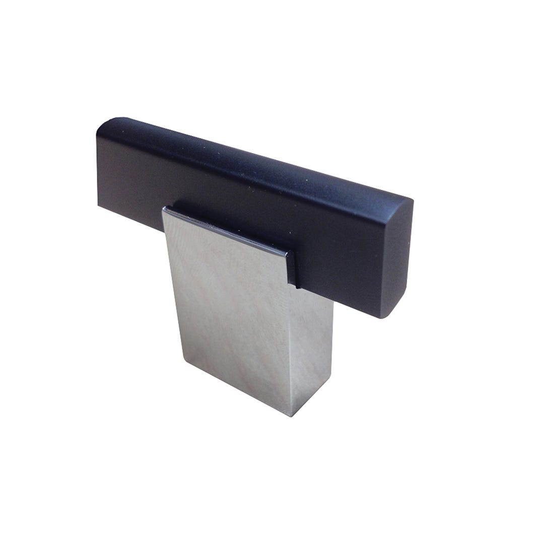 Metal Handle-Knob, Matte Black/Chrome, 40 mm (8/32)