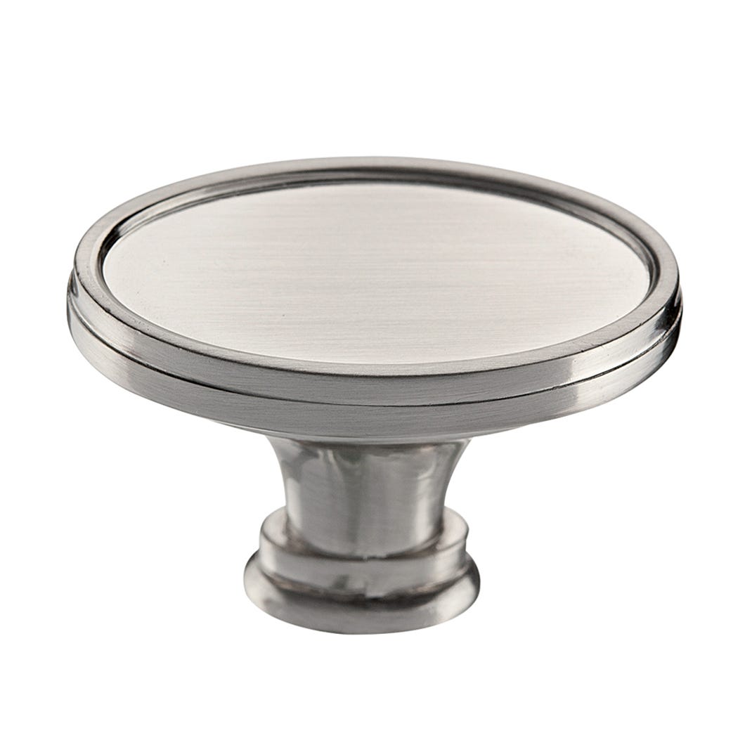 Oval Metal Handle-Knob, Brushed Nickel, 39 mm (8/32)
