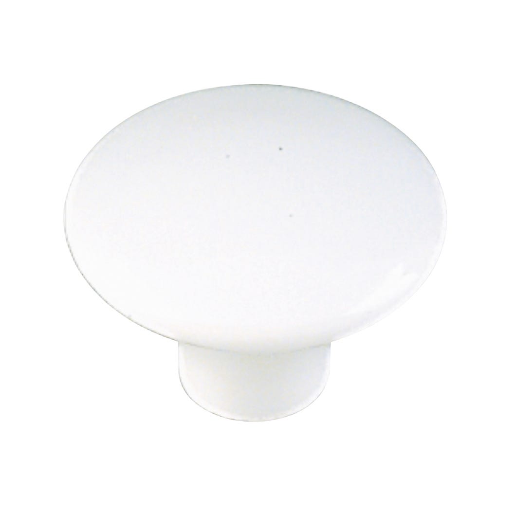 Plastic Handle-Knob, White, 38 mm