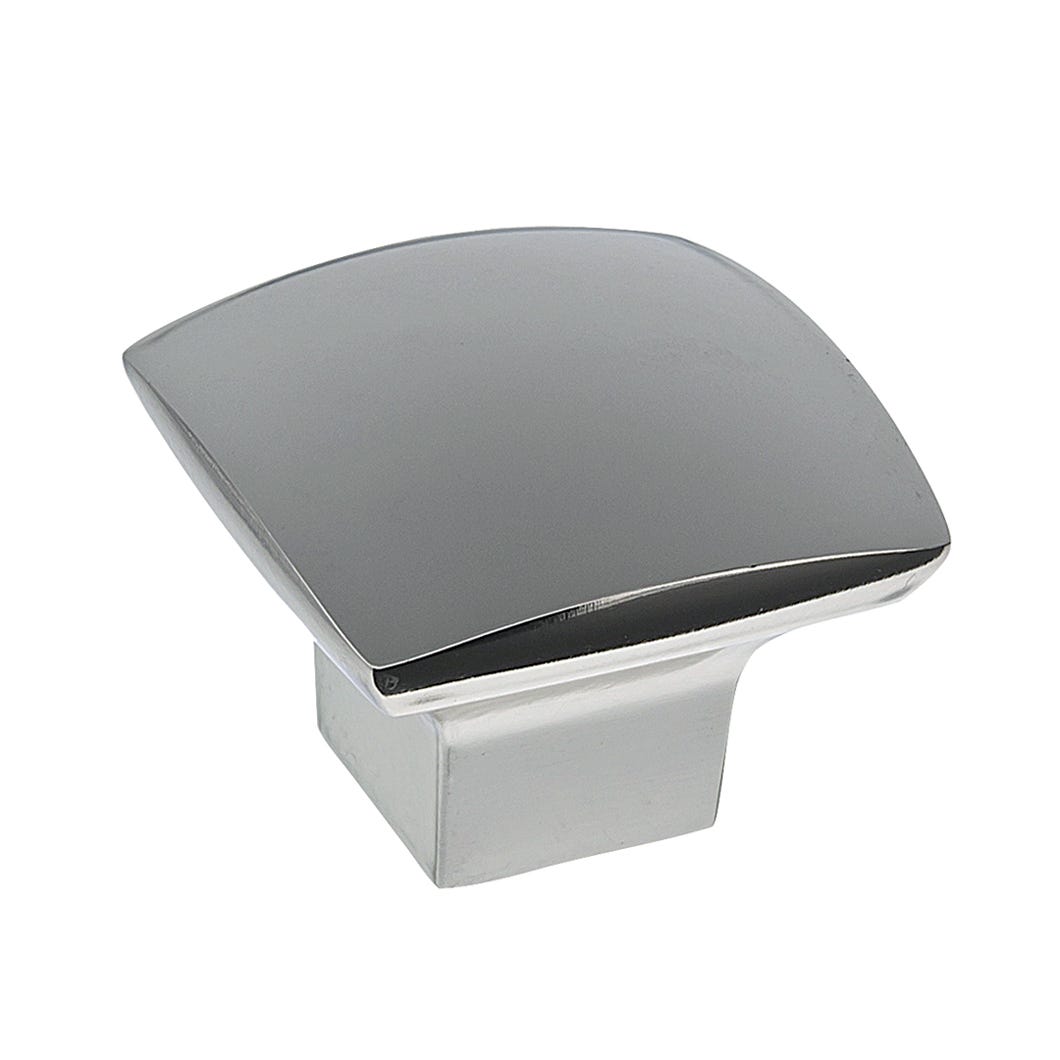Square Dome Metal Handle-Knob, Nickel, 38 mm (8/32)