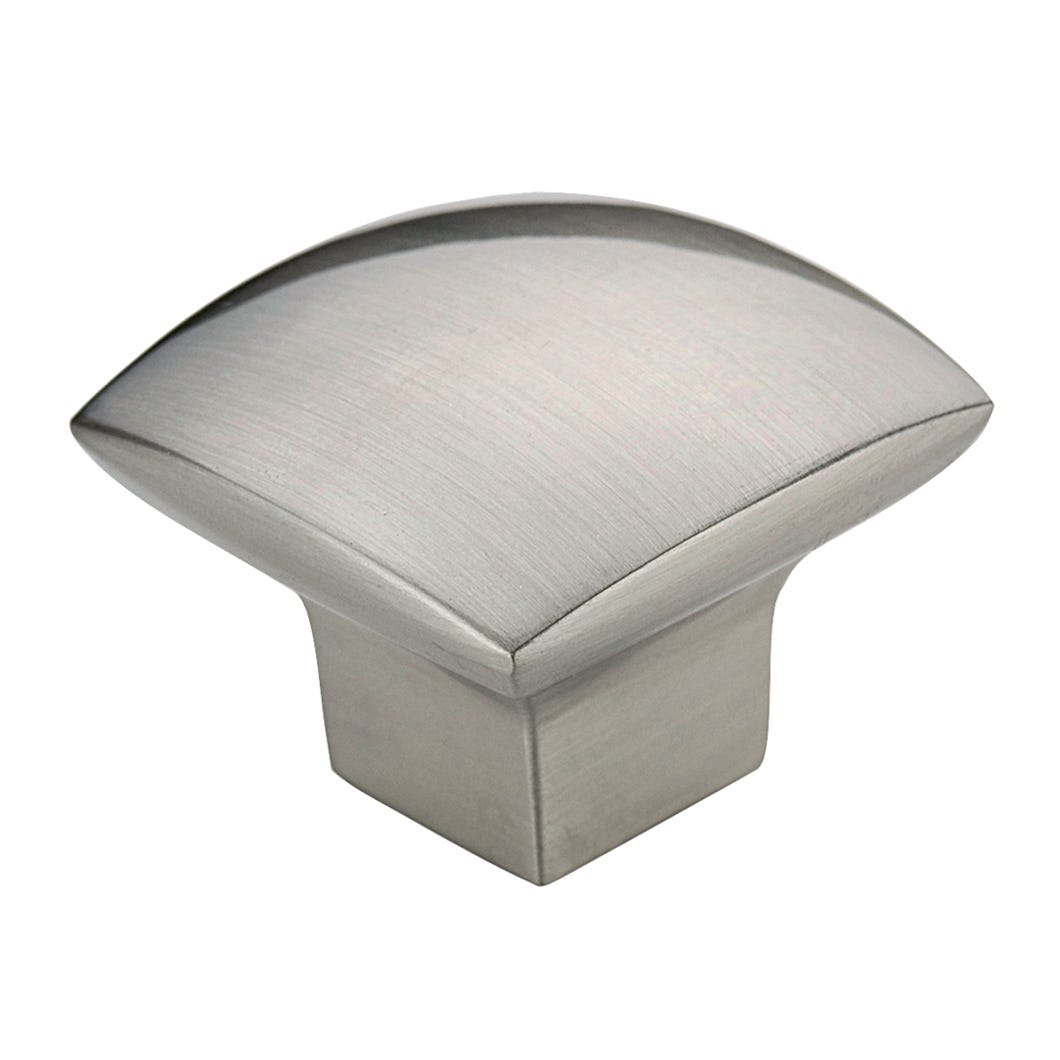 Square Dome Metal Handle-Knob, Brushed Nickel, 38 mm (8/32)