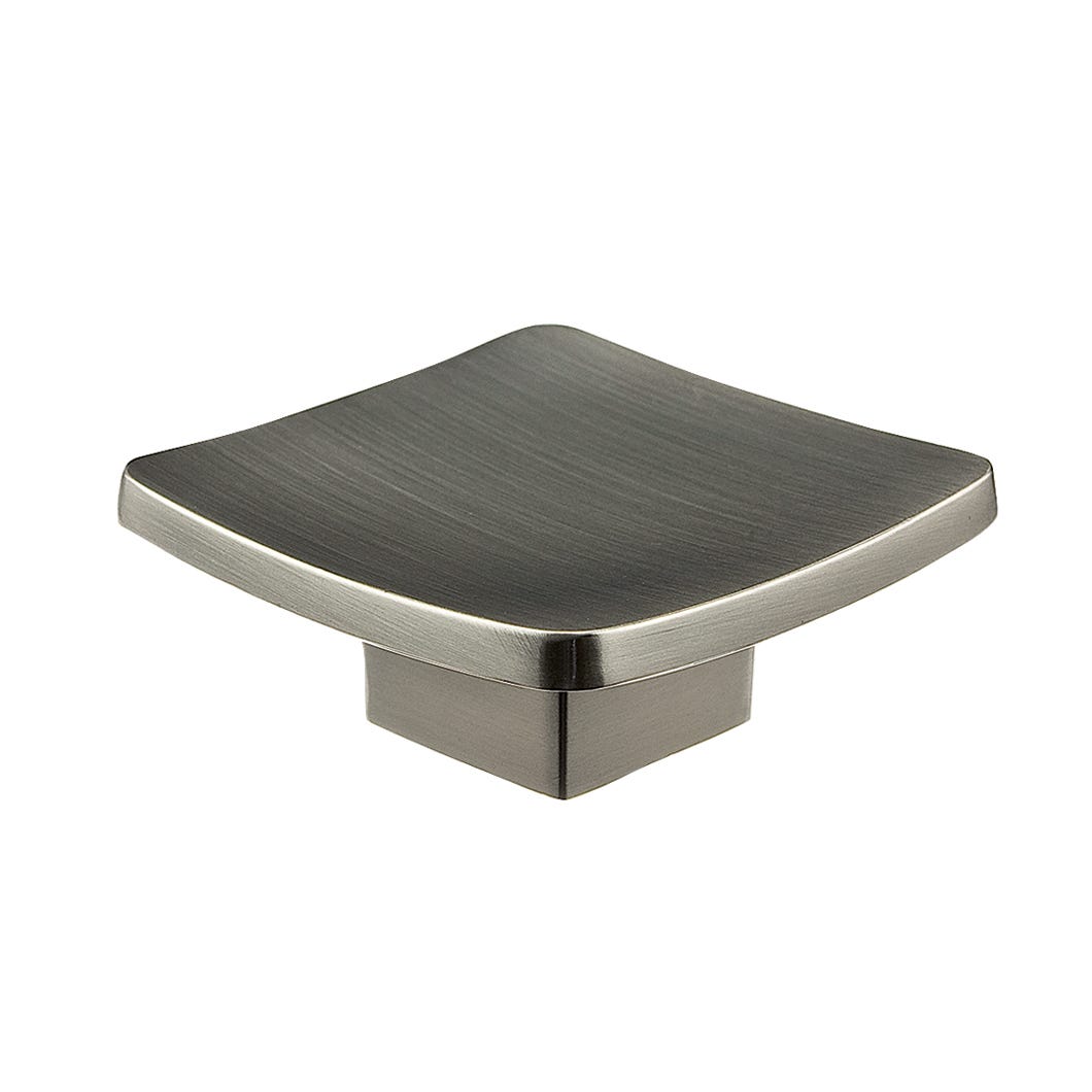 Square Metal Handle-Knob, Brushed Nickel, 2 1/4-in. (8/32)