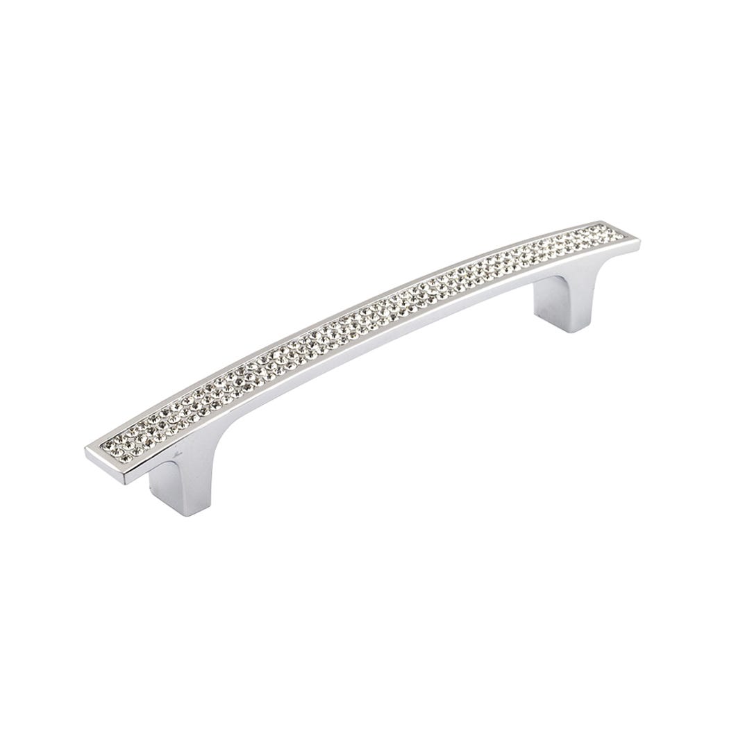 Metal Handle, Chrome/Crystal, 96 mm (8/32)