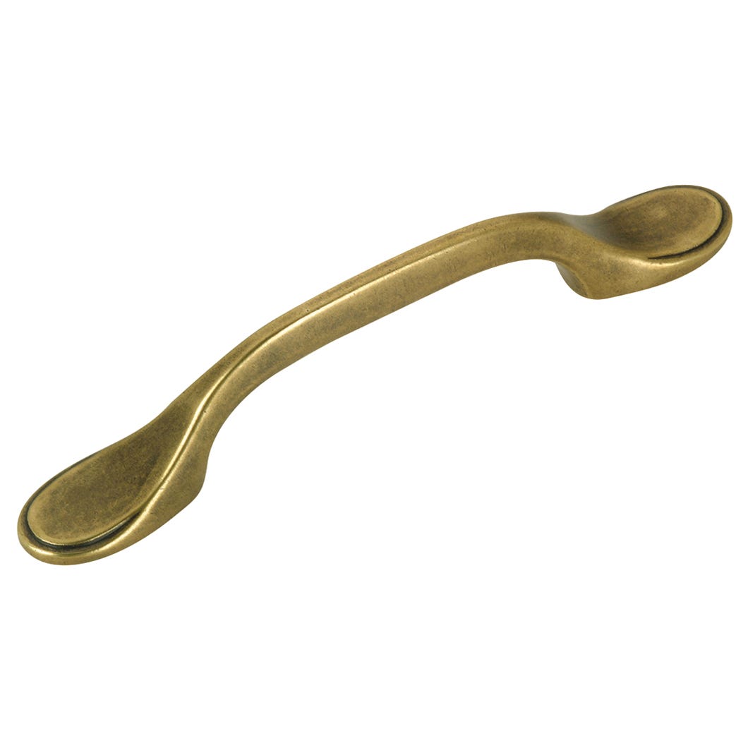 Metal Handle, Burnished Brass, 3-in.