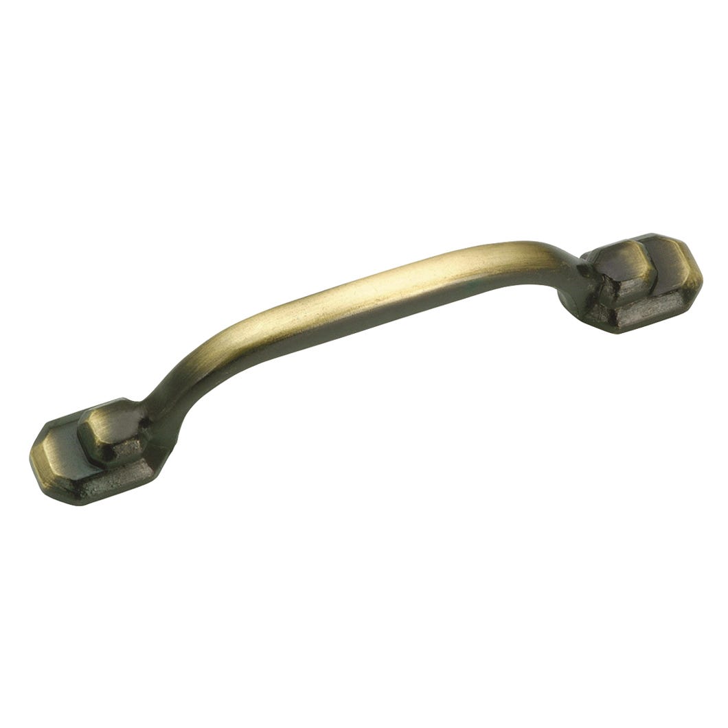 Metal Handle, Burnished Brass, 3-in.