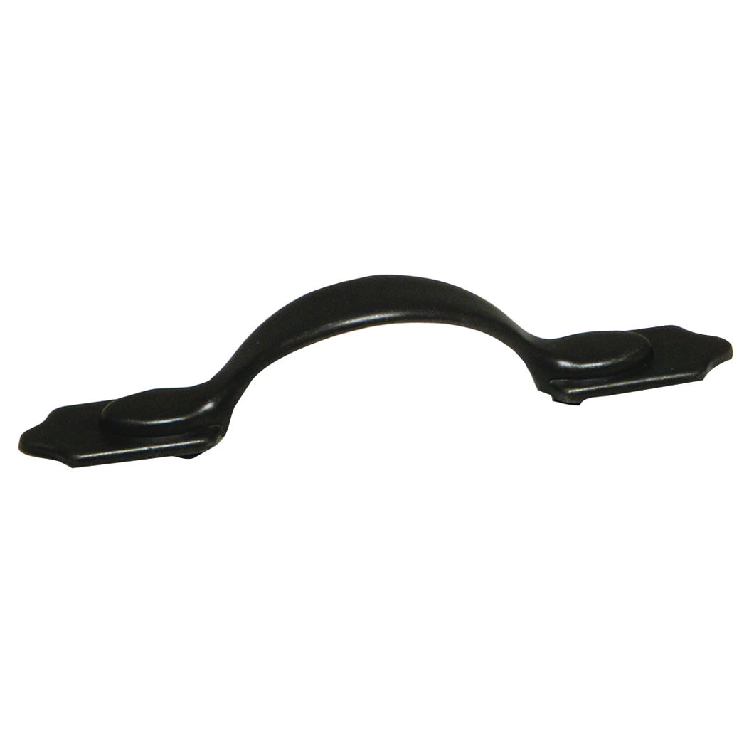 Metal Handle, Matt Black Iron, 3-in.