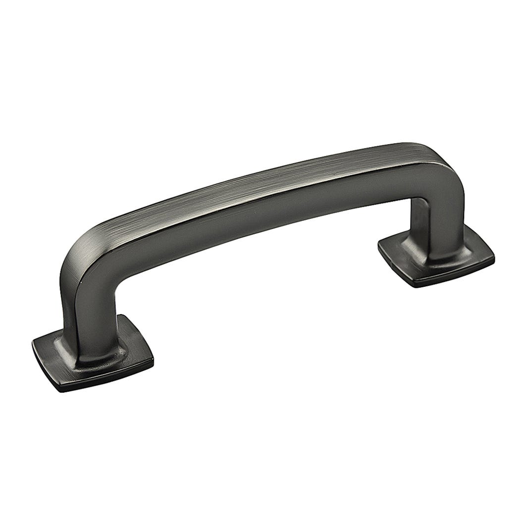 Square Base Metal Handle, Antique Nickel, 3-in.