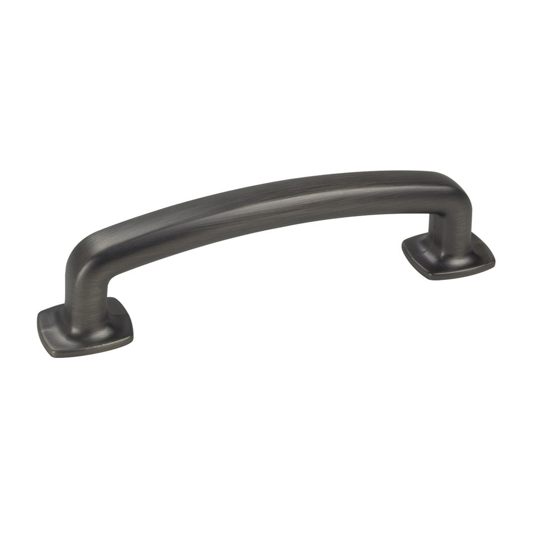 Square Base Metal Handle, Antique Nickel, 96 mm