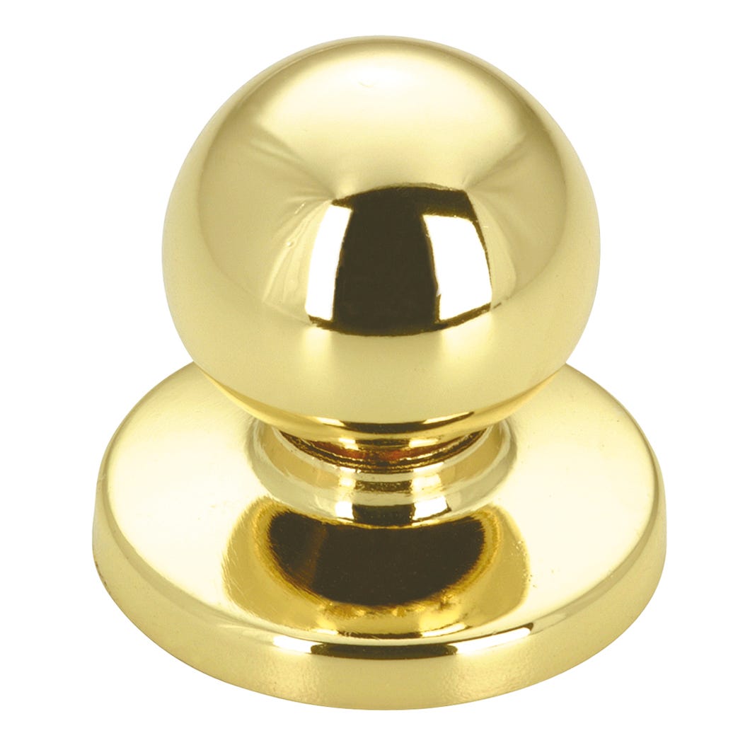 Metal Wardrobe Handle-Knob, Brass, 1 1/4-in.