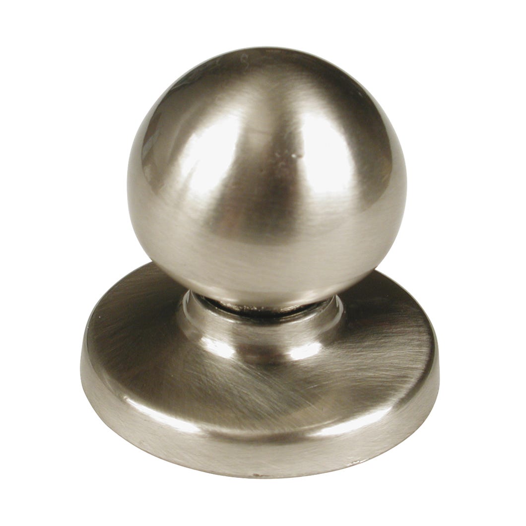 Metal Wardrobe Handle-Knob, Brushed Nickel, 1 1/4-in.
