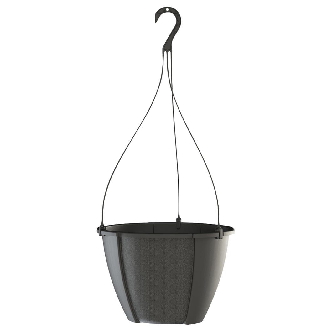 Quattro Hanging Planter, Black, 9.5 L