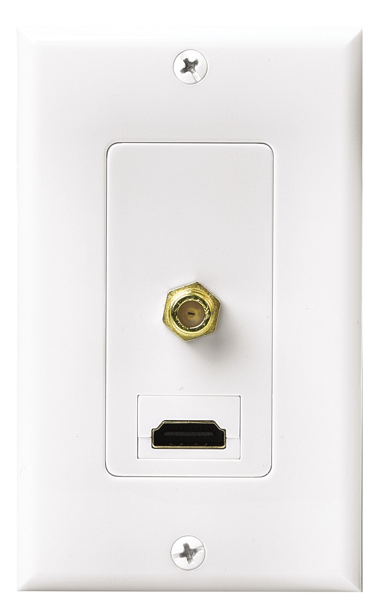 Hdmi/F Connector Wall Plate, White