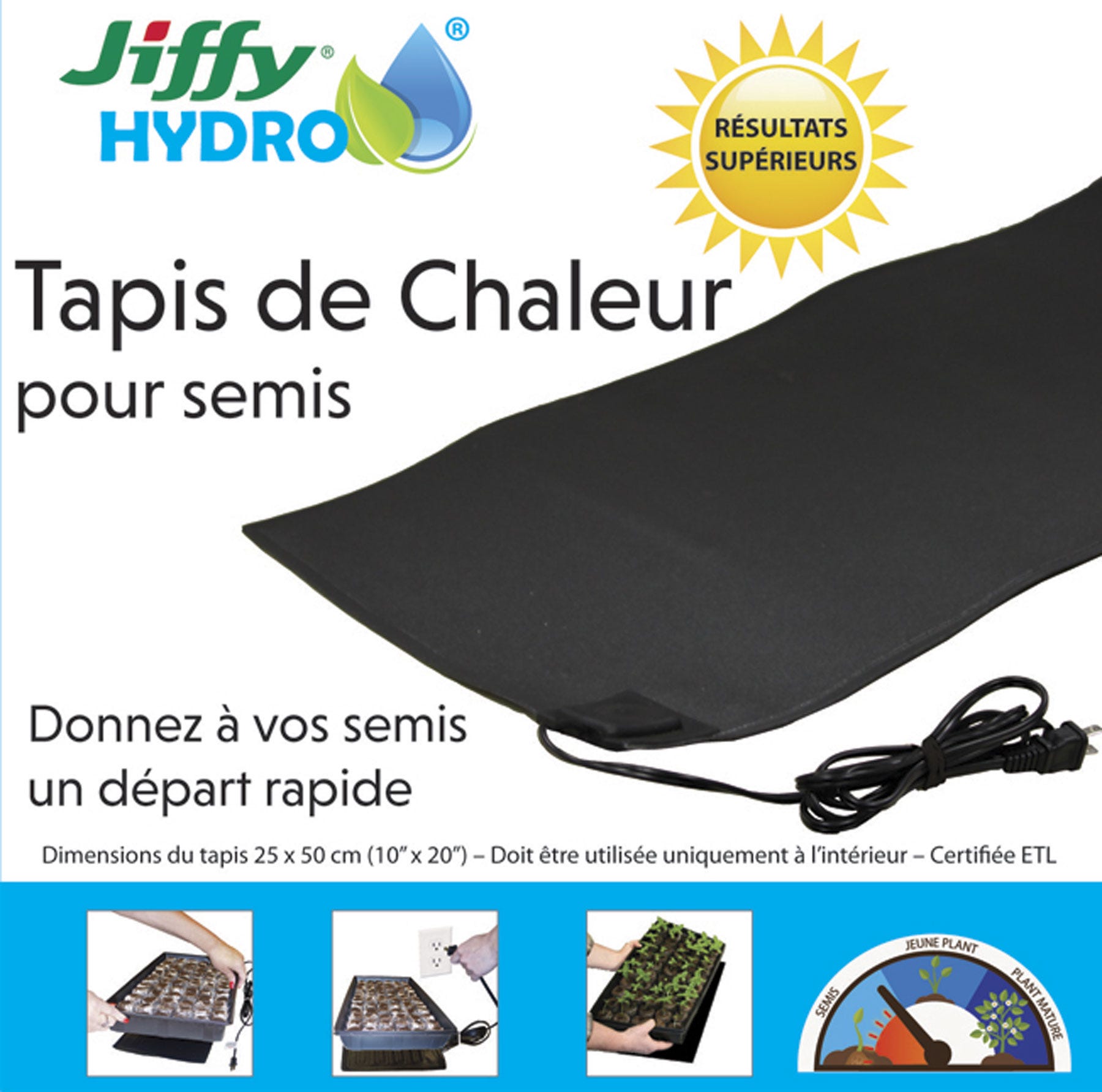 Jiffy Hydro Seedling Heat Mat, 10-in. X 20-in.