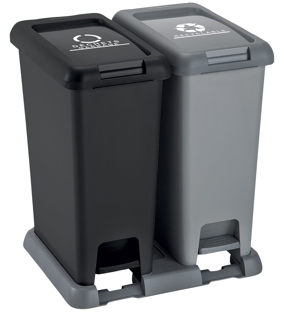 Heavy Duty Plastic Pedal Bin with 2 Storage Compartements, 40L