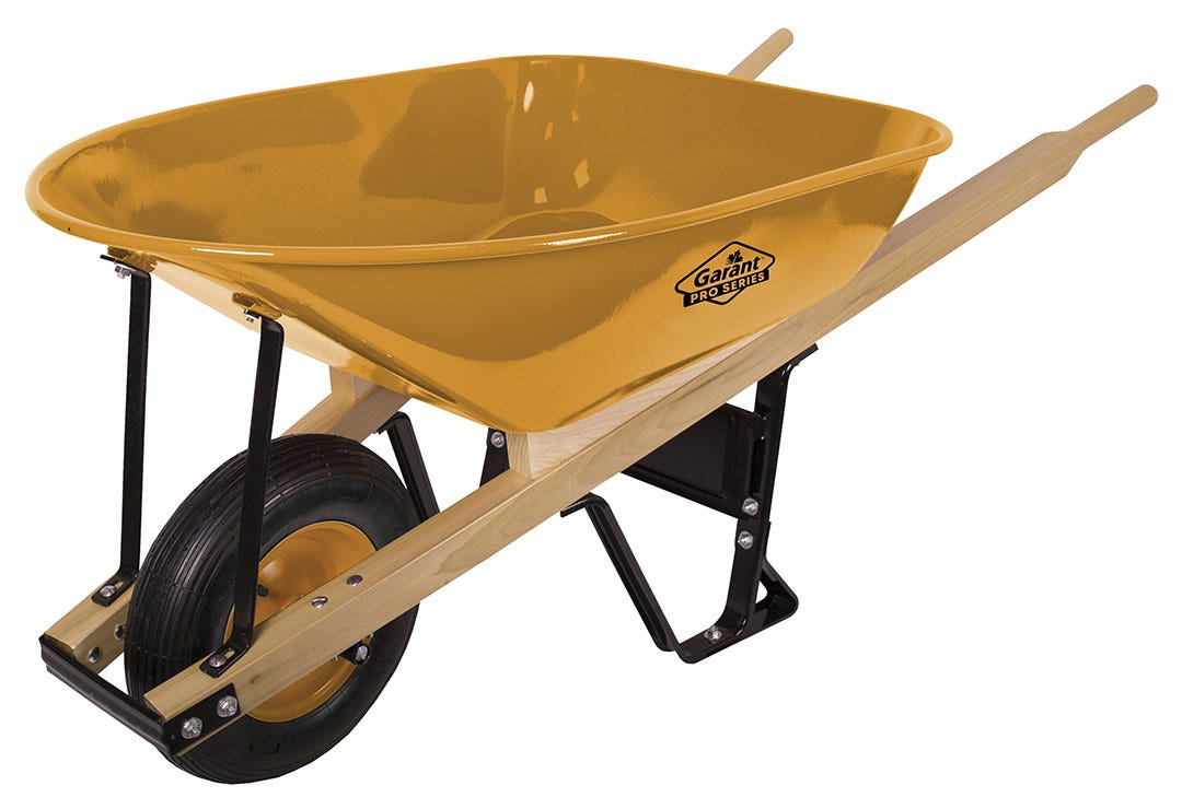 Garant Heavy-Duty Flat Free Wheelbarrow, 5 Cu-Ft