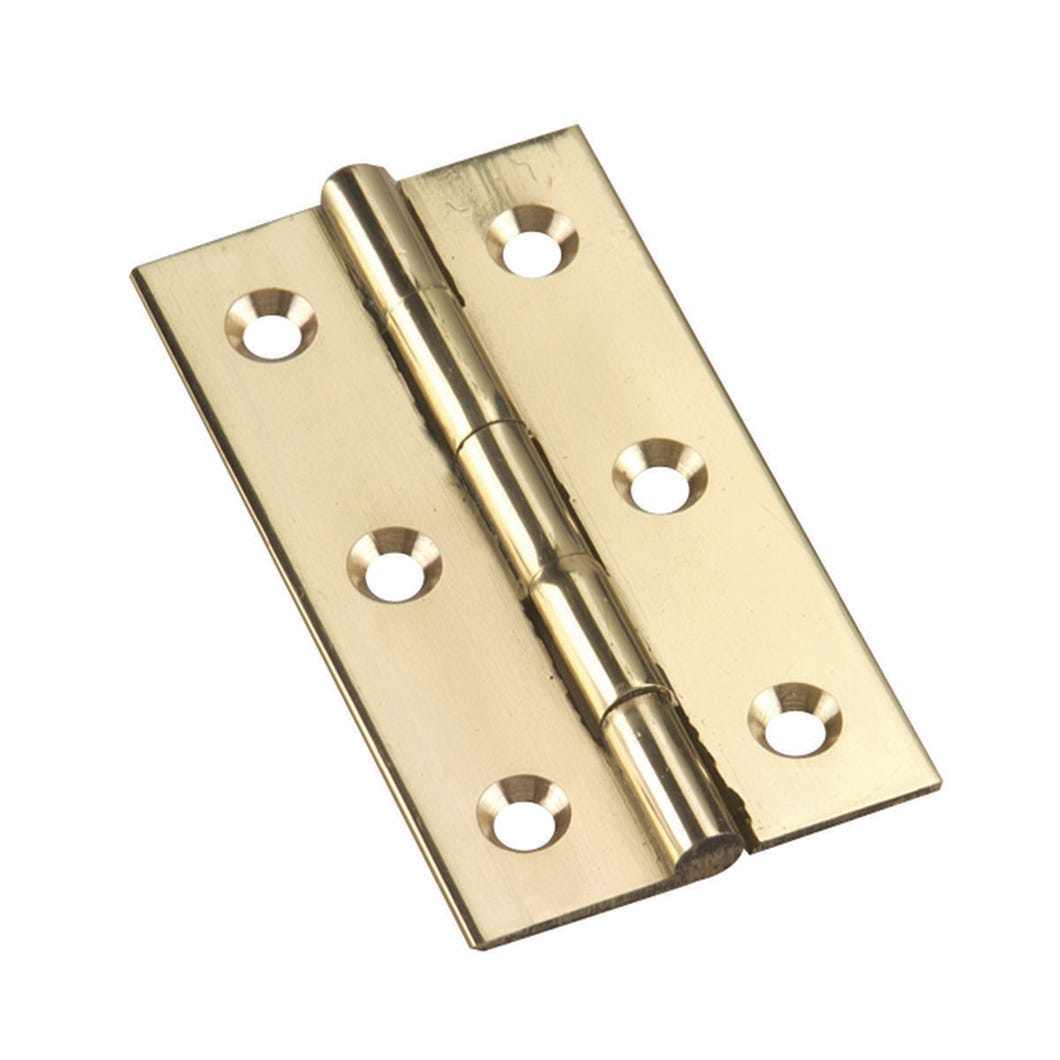 Hinge narrow butt 2 1/2 in x 1 3/8 in - solid brass