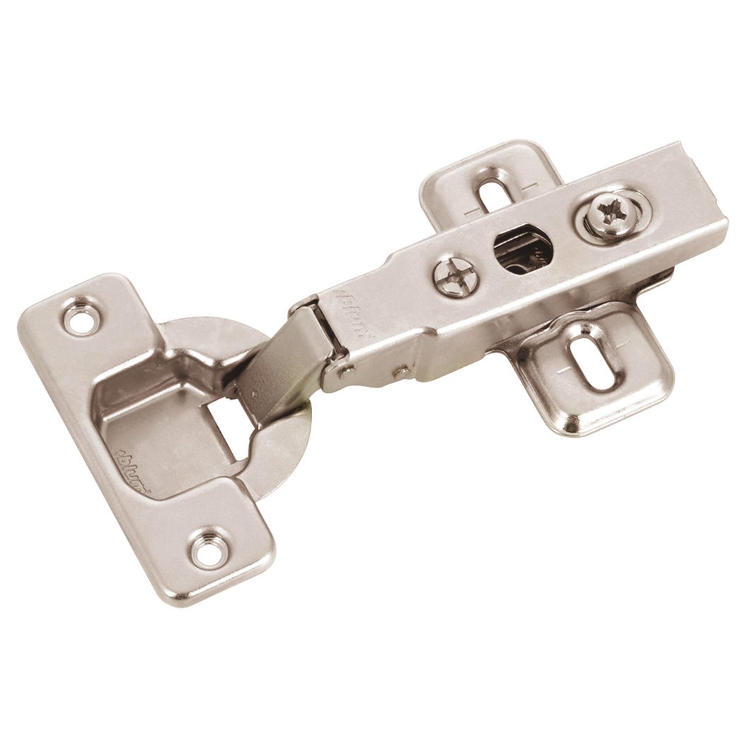 Hinge screw-on - 100° - self-closing with plate