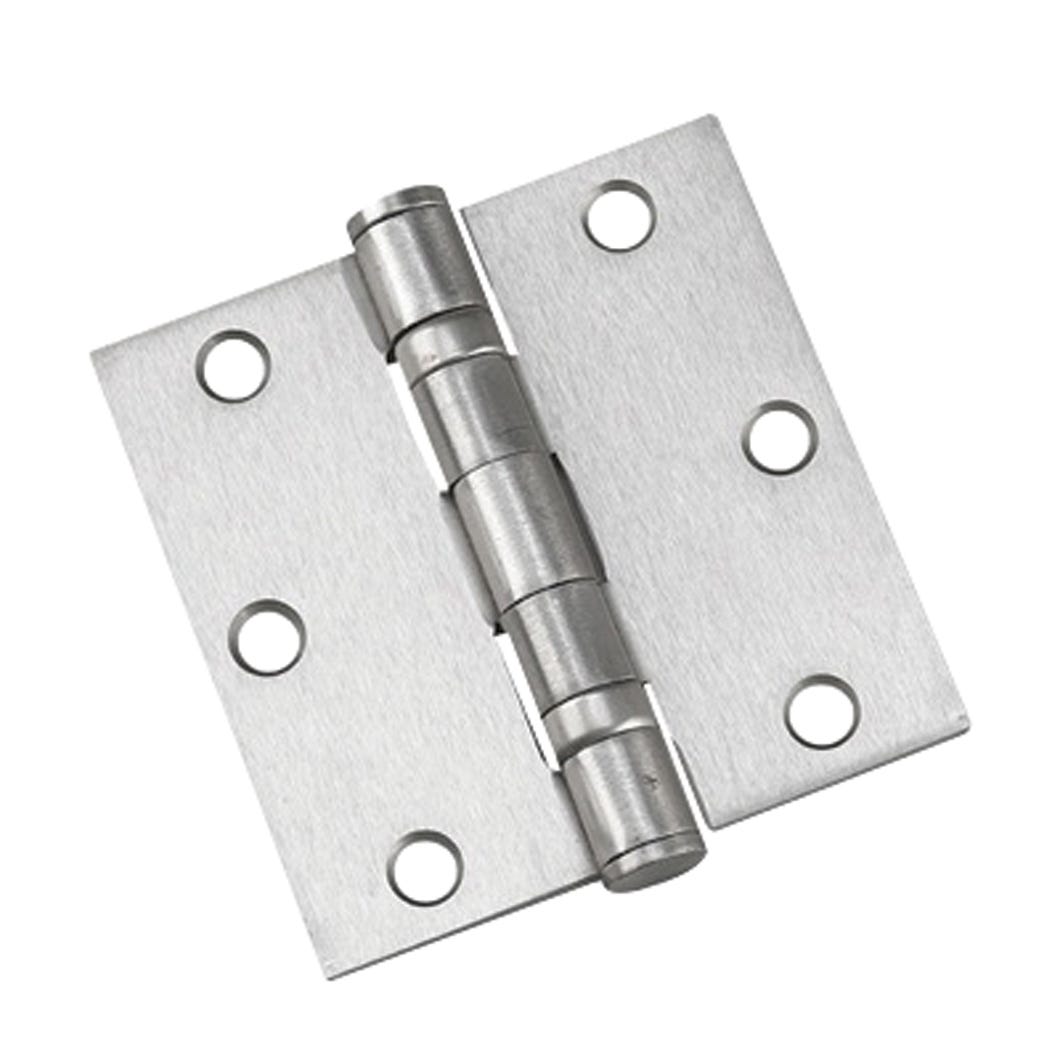 Hinge with Ball Bearing Square Corner 3 1/2-in., Steel