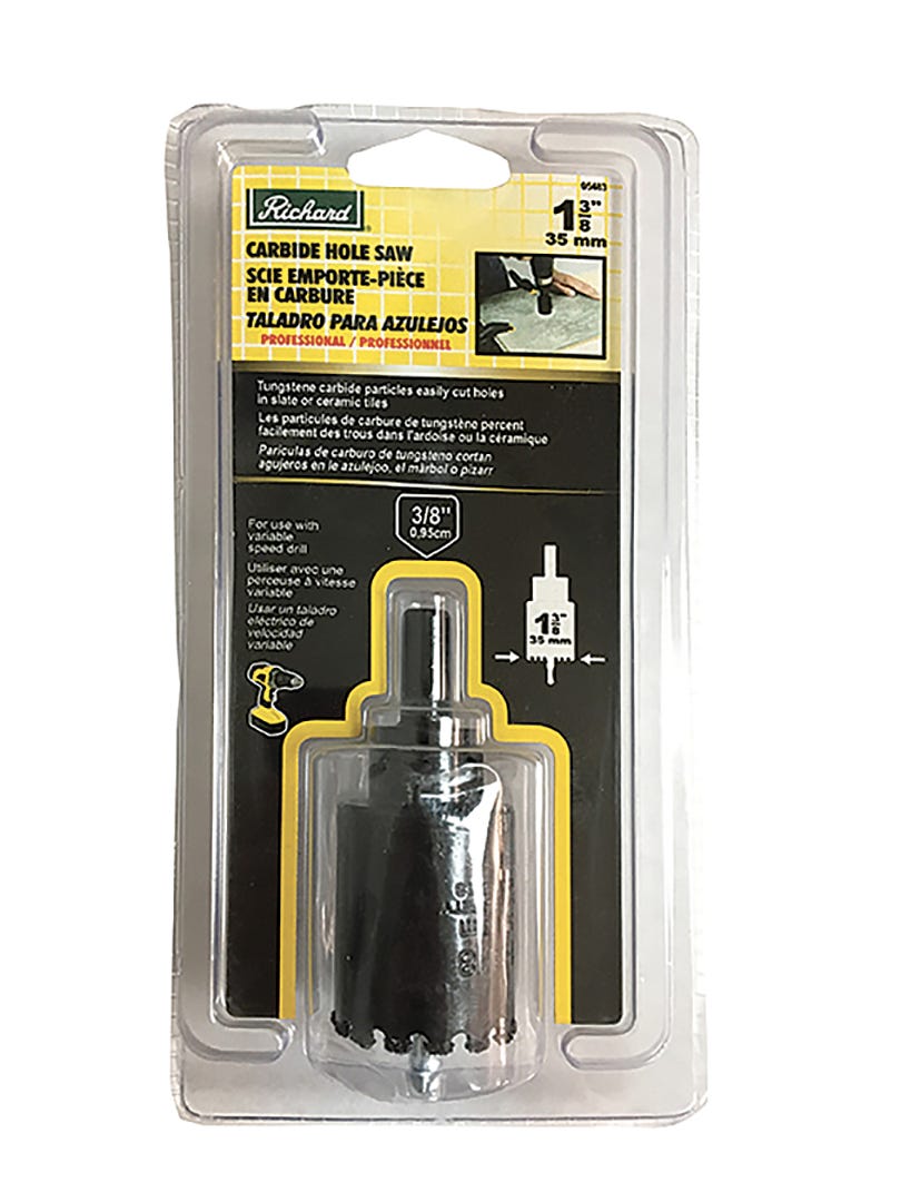 Hole Saw Ceramic Tile, Rode Size 1-3/8 in.