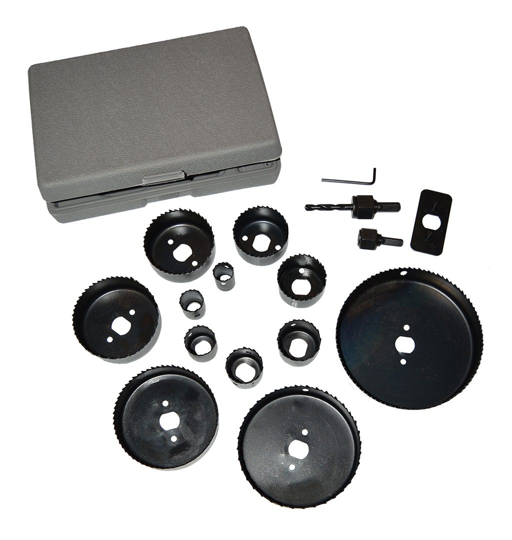 16 Pc Hole Saw Kit, for Wood & Plastic
