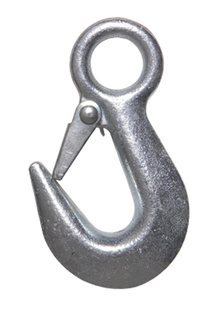 Eye Hook 1 1/2 Ton/Latch, Carbon/Zinc