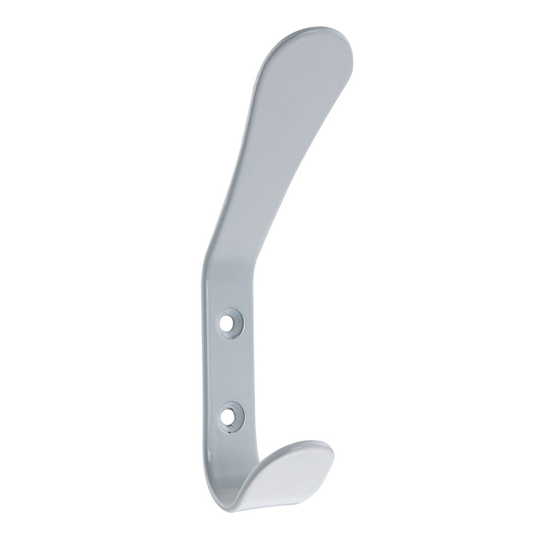 Contemporary Metal Hook, White