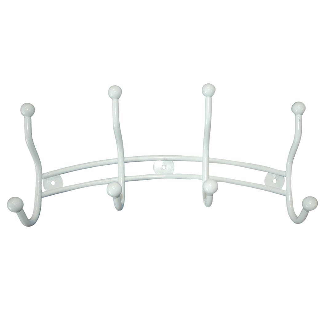 Utility Hook Rack (4), White