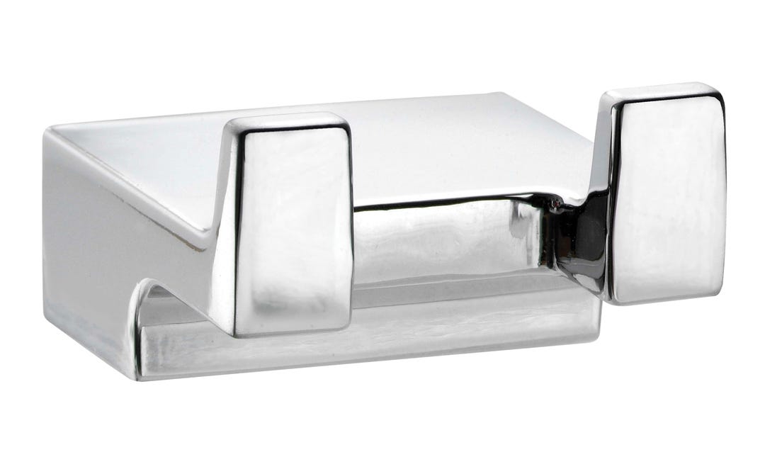 Wave Double Robe Hook, Polished Chrome