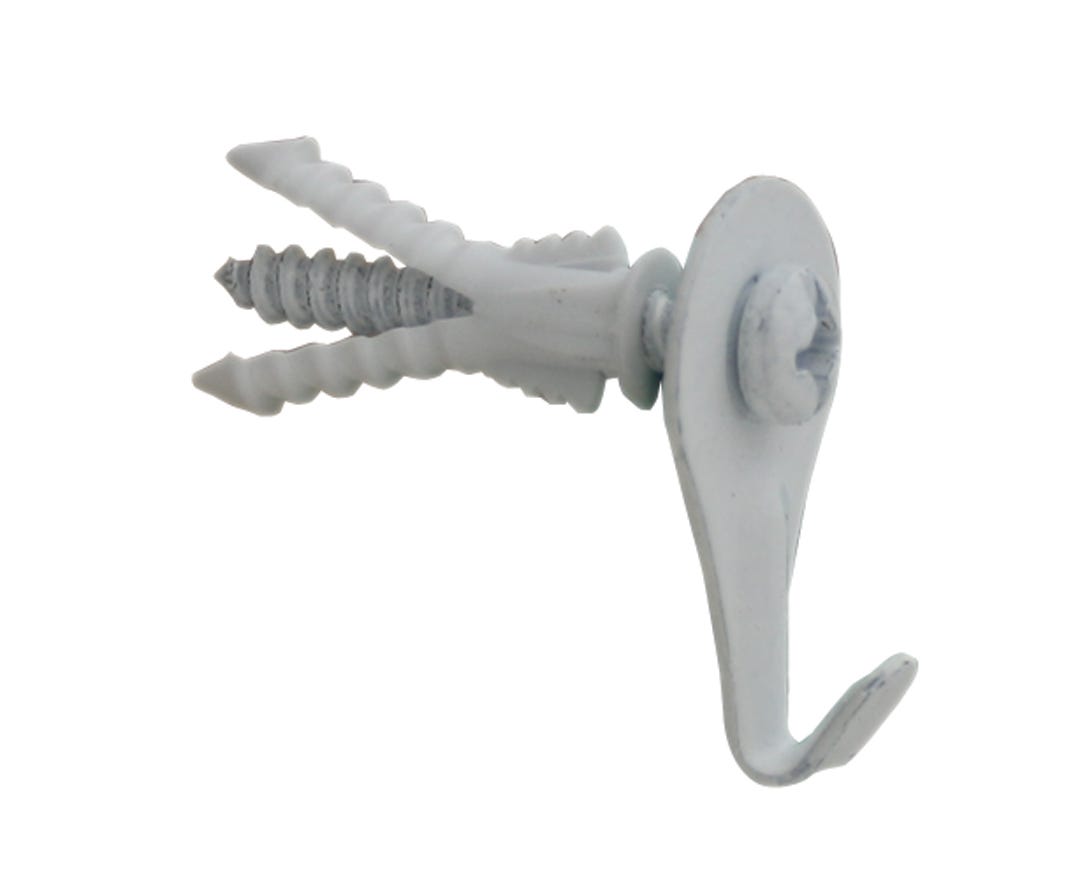 WALLDRILLER Hook for Picture 50 to 70 lbs, #8, White, 6/Pack