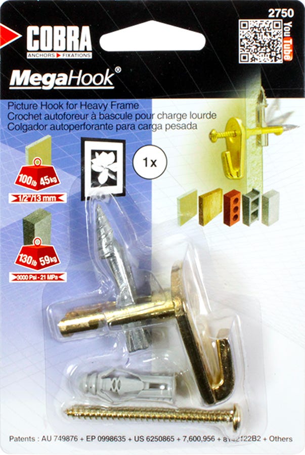MEGAHOOK Hook for Picture Extra-Strong, 1/Pack