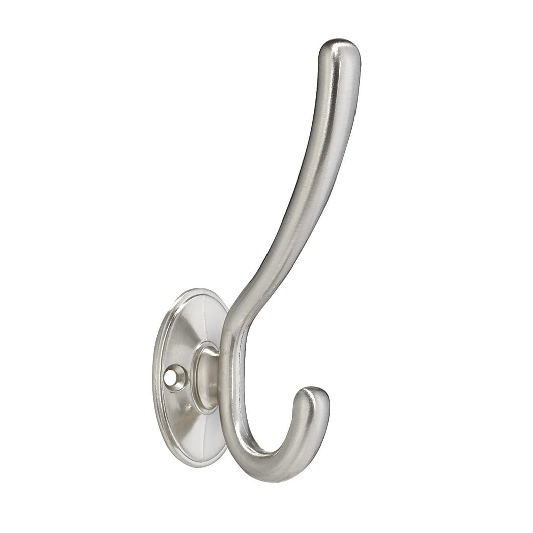Transitional Metal Hook, Brushed Nickel
