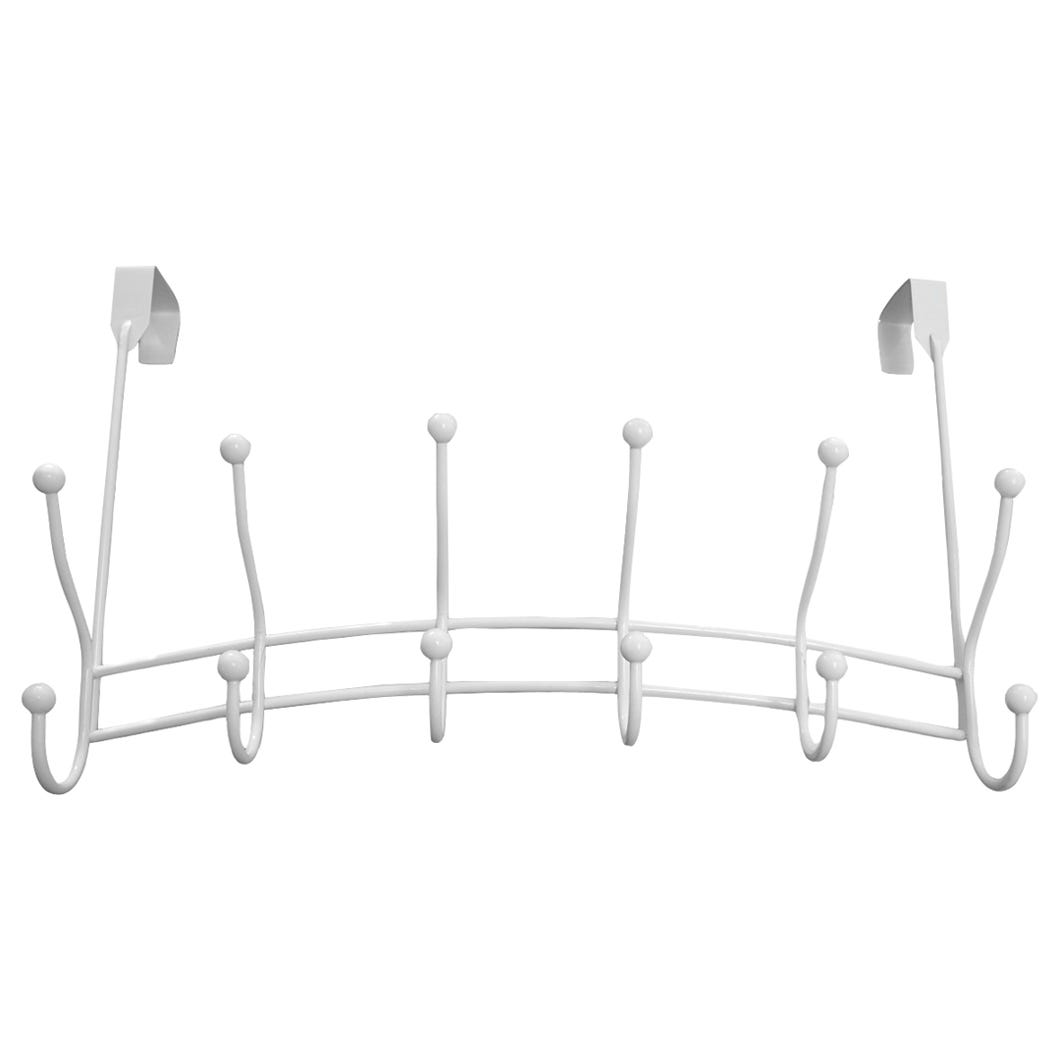 Hook Over Door Rack, Bent Metal, 6 Hooks
