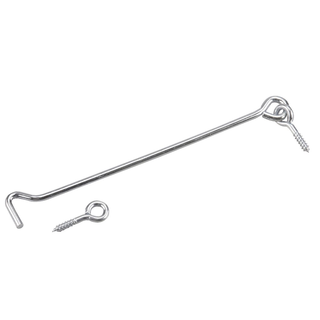 Hook with Ring for Gate, 10-in., Steel