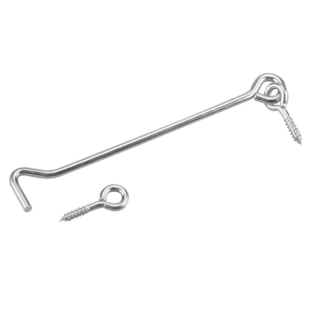 Hook with Ring for Gate, 8-in., Steel