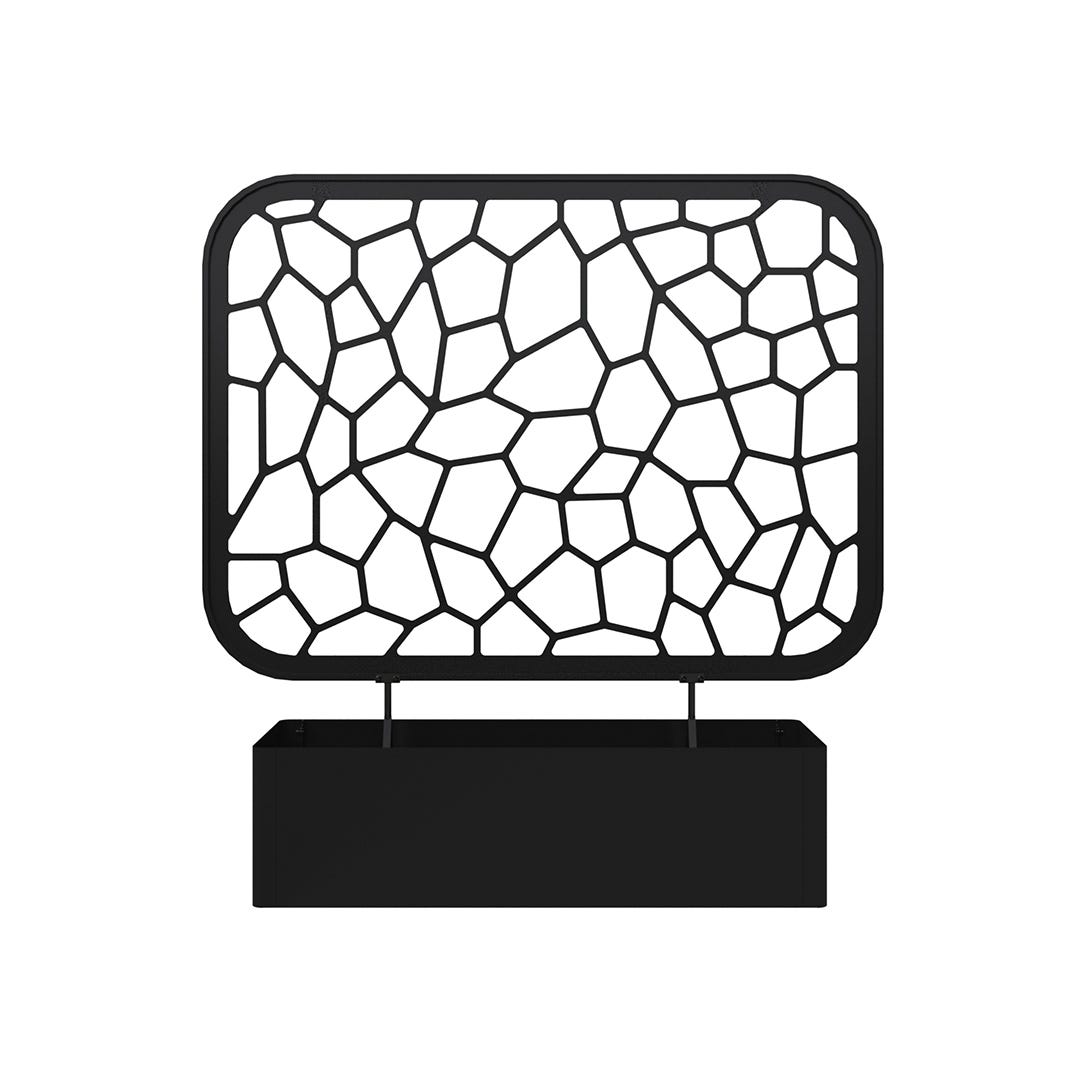 Horizontal Garden Planter with Privacy Screen, Charcoal